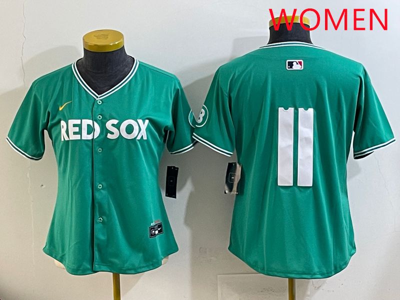 Women Boston Red Sox #11 No Name Green Joint Name Nike 2025 MLB Jersey style 1->women mlb jersey->Women Jersey